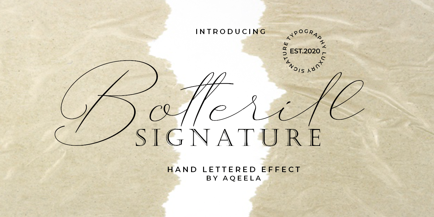 Przykładowa czcionka Botterill Signature #4
